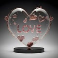 Glass Heart degrees in pink floating wuth text \