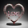 Glass Heart degrees in pink floating wuth text \