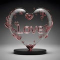 Glass Heart degrees in pink floating wuth text \