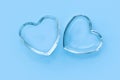 Glass heart, fragile love background, valentines day concept