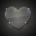 Glass heart on metal grid. Vector illustration Royalty Free Stock Photo