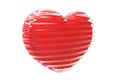 Glass Heart with Blood Inside (3D Illustration) Royalty Free Stock Photo