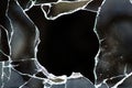 Glass hole cracks splinters