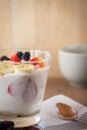 Glass of home made yogurt. Royalty Free Stock Photo