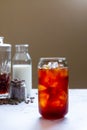 A glass of homemade cold brew coffee with iced Royalty Free Stock Photo