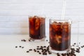 A glass homemade cold brew coffee Royalty Free Stock Photo