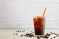 A glass of homemade cold cold brew coffee Royalty Free Stock Photo