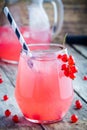 Glass of homemade red currant lemonade Royalty Free Stock Photo