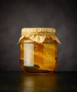 Glass Honey Jar with Comb Royalty Free Stock Photo