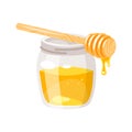 Glass honey jar. Royalty Free Stock Photo