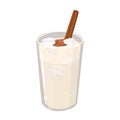 Glass horchata with stick cinnamon Royalty Free Stock Photo