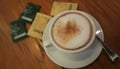 A glass of hot cocoa in the cafe. Royalty Free Stock Photo