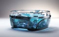 Glass hot tubs and spas set against white -Generative Ai