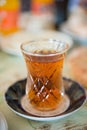 glass of hot Turkish tea Royalty Free Stock Photo