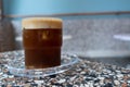 A glass of ice black coffee in coffee cafe Royalty Free Stock Photo