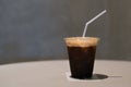 A glass of ice black coffee in coffee cafe Royalty Free Stock Photo