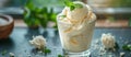 Glass of Ice Cream With Mint Garnish Royalty Free Stock Photo