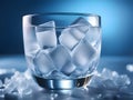 glass with ice cubes and fresh water on color background Royalty Free Stock Photo