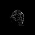 glass ice hockey goalie mask on black background Royalty Free Stock Photo