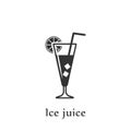 A glass of Ice Juice icon. Element of drink icon for mobile concept and web apps. Detailed A glass of Ice Juice icon can be used Royalty Free Stock Photo