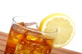 Glass of ice tea with lemon Royalty Free Stock Photo