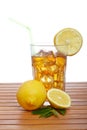 Glass of ice tea with lemon Royalty Free Stock Photo