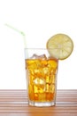 Glass of ice tea with lemon Royalty Free Stock Photo