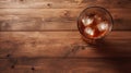 Refreshing Iced Tea On Wooden Floor - Aerial View Cocktail