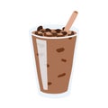 Glass of iced coffee. Vector Illustration