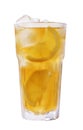 glass of iced tea with lemon on white background Royalty Free Stock Photo