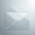 Glass Icon of an Open Envelope Royalty Free Stock Photo