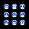 Glass icons blue