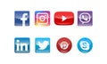 Glass icons for social networks