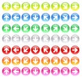 Glass icons with symbols arrows Royalty Free Stock Photo