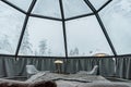 Glass igloo in Lapland near Sirkka, Finland