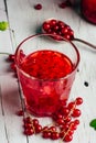 Glass of infused water with red currant Royalty Free Stock Photo