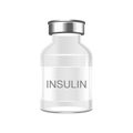 Glass Insulin Bottle on White Background. Vector