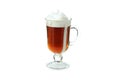 Glass of irish coffee isolated on white background Royalty Free Stock Photo