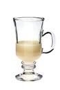 Glass Irish coffee with milk Royalty Free Stock Photo