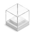 Glass Isometric Isolated box 3d realistic shop mockup background design vector illustration
