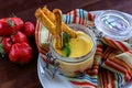 Glass of the Italian dessert Zabaglione or Sabayon Royalty Free Stock Photo