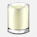 Glass jar candle on transparent background Royalty Free Stock Photo