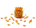 Glass Jar of Candy Corn Royalty Free Stock Photo