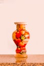 Glass jar with canned vegetables. Royalty Free Stock Photo