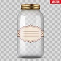 Glass Jar for canning with label