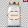 Glass Jar for canning with label