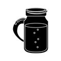 Glass jar drink tasty with cap pictogram