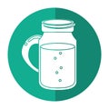 Glass jar drink tasty drink bubble with cap - round icon