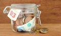 Glass Jar Filled With Cash