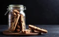 Biscotti in a Glass Jar Royalty Free Stock Photo